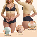 Upper Arm Shaper Compression Sleeves For Women Post Surgery Slimming Posture Corrector Tops Shapewear，Beige，Small