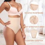 Werena Tummy Control Thong Shapewear for Women High Waist Shaping Underwear Seamless Shaper Panties(B# Beige (No Wire), Small)