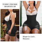 YIANNA Fajas Colombianas Shapewear for Women Tummy Control Post Surgery Compression Garment with Zipper Crotch,YA7260-Black-M