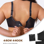 Minimizer Bras for Women Lifting Full Coverage Underwire Lace Bras Plus Size Unlined Breathable Bra for Heavy Breast (US, Cup Band, DDD, 38, Black)