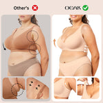OEAK Womens Deep V Bras Wireless Comfortable Bra Supportive No Underwire Bras Tshirt Push Up Bralettes Plunge Seamless Bra Blush Nude M