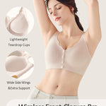 Gailife Jelly Front Closure Bras for Women Wireless No Underwire Comfort Convenient Seamless Supportive Mastectomy Bralettes, Skin, L