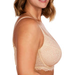 HSIA Minimizer Bra for Women - Plus Size Lace Full Coverage Womans Bra Unlined Underwire Bra for Heavy Breast Apricot
