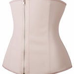 YIANNA Latex Waist Trainer for Women Tummy Control Zipper Underbust Waist Cincher Corset Hourglass Body Shaper Sport Girdle,YA2219-Beige-XS