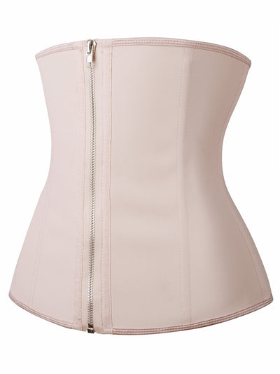 YIANNA Latex Waist Trainer for Women Tummy Control Zipper Underbust Waist Cincher Corset Hourglass Body Shaper Sport Girdle,YA2219-Beige-XS