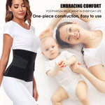MAMODY Postpartum Belly Band – Postpartum Belly Wrap, Abdominal Binder Post Surgery C-section Recovery Support Belt After Birth Brace, Slimming Girdles (Midnight Black, L)