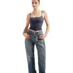 SUUKSESS Women Sexy Square Neck Tank Top Summer Y2K Going Out Tops Casual Sleeveless Basic Cami Shirts (Grey, L)