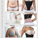 SHAPSHE Waist Trainer for Women Corset Shapewear Tummy Control Cincher Workout Body Shaper with Hooks RBN/Medium