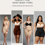 SHAPELLX Shapewear for Women Tummy Control High Waisted Shorts Seamless Compression Body Shaper Underwear Beige Fajas S