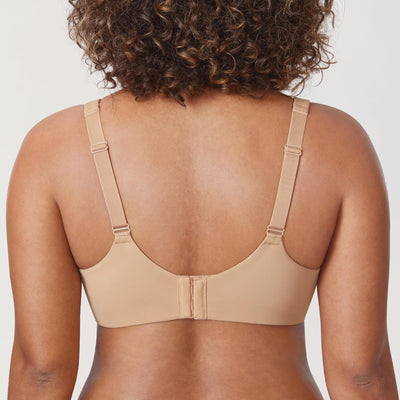 DELIMIRA Minimizer Bras for Women Full Coverage Plus Size Underwire Unlined Supportive Seamless Bra Warm Beige 38DD