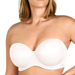 HSIA Strapless Bras for Women Large Breasts Non Slip Full Coverage Underwire Supportive Multiway Strapless Bra Plus Size White