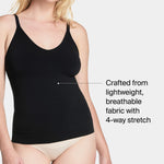 SPANXsculpt Power Series Cami - Camisole Shapewear for Women - Adjustable Straps - V Neck - Soft, Seamless Cami - Very Black - X Large