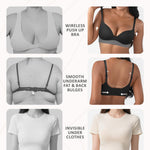 FeelinGirl Smooth Wireless Bras for Women No Underwire Seamless Supportive Bra Push Up Bralette Full Coverage Black 36DD