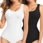 Nebility Womens' Waist Trainer Seamless Round Neck Tummy Control Shapewear Bodysuit