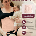 Momcozy Ergowrap Postpartum Belly Band for C-Section Recovery and Vaginal Birth, Abdominal Binder with 3D Lifting & Ergonomic Back Support, Seamless Belly Wrap Shapewear for Post Surgery Recovery