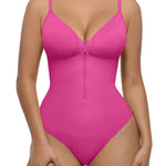 FeelinGirl Shapewear Tummy Control for Women Zip Shapewear Bodysuit Thong V-Neck Body Suit Seamless Body Shaper