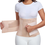 Gepoetry Postpartum & Post Surgery Abdominal Binder. Postpartum Belly Band Support Recovery after C-Section, Natural Birth, Hysterectomy, Hernia Belt (Beige,L)