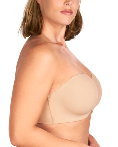 HSIA Strapless Bra for Women Large Breasts Seamless Underwire Plus Size Convertible Bandeau Bra Light Beige