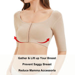 KSKshape Arm Shaper for Women Post Surgery Arm Lipo Compression Sleeves Front Closure Shapewear Bra Posture Corrector Tank Top,Beige,M