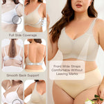 Slimers Backless Bra for Women：Wireless Full-Coverage Low Back Bras - Padded Criss-Cross Multiway Bralette Beige