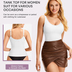 YERKOAD Compression Tanks for Women Shapewear Tank Tops Seamless Tummy Control Tank Top Scoop Neck Camisole Tops(Medium,White)