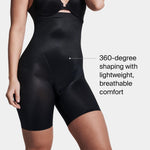 SPANX SPANXshape Invisible High-Waisted Mid-Thigh Shorts - Regular - Very Black - Medium