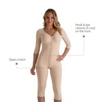 Isavela BB09-BK Stage 1 Post-Surgical Compression Bodysuit | Full Body Faja with Sleeves, Built-in Bra & Below Knee Coverage (Black, XL)