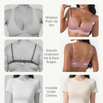FeelinGirl Wireless Push Up Bras for Women No Underwire Seamless Full Coverage Comfortable Everyday Bra Pink 36D