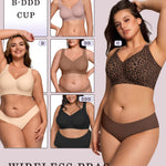 OEAK Womens Wireless Bras Supportive Seamless Full Coverage Bra Push Up Comfortable Bra No Underwire Everyday Tshirt Bras Coffee Leopard XL