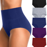 OPIBOO Plus Size High Waisted Womens Cotton Underwear Tummy Control Postpartum Essentials Panties Stretch Comfortable Briefs MultiPack Multicolored