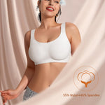 Wireless Jelly Seamless Bras for Women No Underwire Tshirt Full Coverage Padded Bra Comfortable Supportive Everyday Bralettes(01#White(Full Coverage),S)