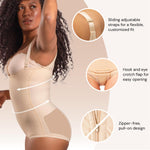 Isavela Stage 2 Compression Panty Bodysuit, Lipo Tummy Tuck Abdominoplasty BBL Recovery Post Surgical (BS02) (MD, Black)