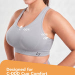 FITTIN Supportive Sports Bra for Large-Bust: 12-Hour Zero-Pressure Comfort - Forget to Take It Off - Full Coverage Racerback Seamless Sport Bras for Workout for C-DDD Cup Plus Size Women