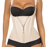 SHAPERX Waist Trainer Corset for Women Tummy Control Sport Girdle Hourglass Waist Cincher Body Shaper with Steel Boned,SZ7293-Beige-L
