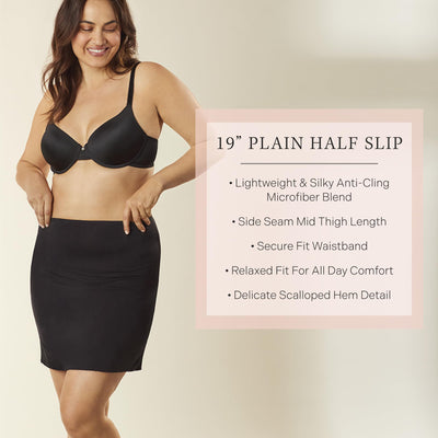 Jones New York womens Silky Touch "19 Anti-cling Above Knee Half Slip, Nude, Large US
