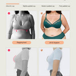 Popilush Bras for Women Minimizer Underwire Supportive Full Coverage Lace Push Up Bra Size 32C Warm Beige