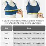 Sports Bras for Women HIigh Support, Criss-Cross Back Padded Strappy High Impact Sports Bras for Women Large Bust(0001_Black+White+Blue_M)