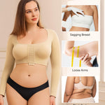 Nebility Arm Compression Sleeve Women Arm Shaper Post Surgery Post Surgery Front Closure Bra(Beige,Medium)