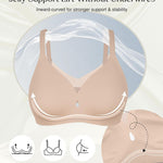 Popilush Womens Wireless Push Up Bra No Underwire Comfortable Supportive Mesh Crossover Bralette Seamless Everyday Tshirt Bra