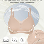 Popilush Wireless Pushup Bra for Women Seamless Comfortable Jelly Bras No Underwire Full Coverage Bralette Nude