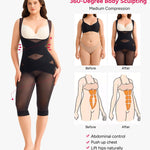 Nebility Bodysuit for Women Tummy Control Shapewear Faja Body Shaper Waist Trainer Open Bust Mid-Thigh Bodysuit
