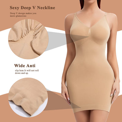 JOYSHAPER Shapewear Slips for Under Dresses Cami Silp Dress for Women Tummy Control Seamless Body Shaper Full Silps