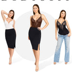 Popilush Shapewear Bodysuit Tummy Control - Deep V Neck Sleeveless Lace Corset Shapewear Tops Body Shaper