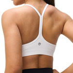 Omwilddo Womens Y Back Padded Sports Bra Strappy U Neck Butter Soft Low Impact Workout Bras Yoga Pilates Walking White S