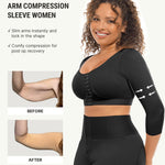 FeelinGirl Upper Arm Shaper Post Surgery Compression Garment Breast Support Bra Arm Lipo Compression Garment Black L