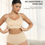Lover-Beauty Wireless Push Up Bra for Women No Underwire Comfort Soft Seamless Bras Full Coverage Clay Large