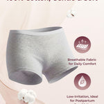 Momcozy 7 Pcs 100% Cotton Postpartum Underwear for Women, Breathable Mid-High Waist Disposable Underwear with Wide Gusset Gray