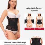 Nebility Waist Trainer for Women Corset Shapewear - Mesh Faja Body Shaper Waist Cincher Tummy Control Girdle Daily Wear Black