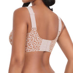 Womens Wireless Jelly Bras Plus Size No Underwire Seamless Full Coverage Comfortable Everyday Bra with Medium Support (Pink Leopard, XX-Large)
