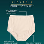 Vanity Fair Women's High Waisted Underwear, Full Coverage Ladies Panties, Perfectly Yours Briefs, Cotton - Fawn, 7